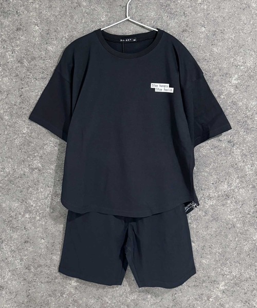 セール】ラウンドヘム プリントTシャツ & ハーフパンツ