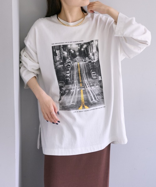 WEB限定】フォトプリントロングスリーブカットソー（Tシャツ