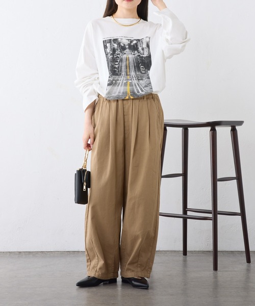 PUAL CE CIN(ピュアルセシン)の「【WEB限定】フォトプリントロングスリーブカットソー(Tシャツ/カットソー・レディース・ホワイト系その他2/ホワイト系その他・FREE)」の7枚目の写真