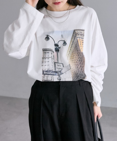 PUAL CE CIN(ピュアルセシン)の「【WEB限定】フォトプリントロングスリーブカットソー(Tシャツ/カットソー・レディース・ホワイト系その他2/ホワイト系その他・FREE)」の14枚目の写真