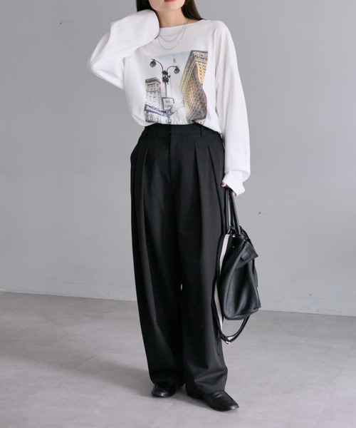 PUAL CE CIN(ピュアルセシン)の「【WEB限定】フォトプリントロングスリーブカットソー(Tシャツ/カットソー・レディース・ホワイト系その他2/ホワイト系その他・FREE)」の16枚目の写真