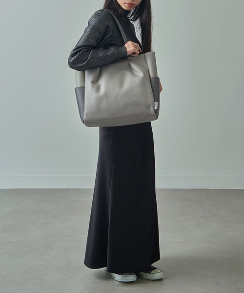 ROOTOTE(ルートート)の「【ROOTOTE】LT.MED.ROOWORK-A フェイクレザー 合皮トートバッグ 1329(トートバッグ・レディース・グレー/ブラック/ベージュ・FREE)」の6枚目の写真