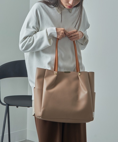 ROOTOTE(ルートート)の「【ROOTOTE】LT.MED.ROOWORK-A フェイクレザー 合皮トートバッグ 1329(トートバッグ・レディース・グレー/ブラック/ベージュ・FREE)」の14枚目の写真
