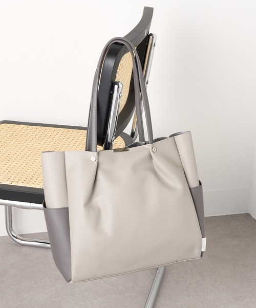 ROOTOTE(ルートート)の「【ROOTOTE】LT.MED.ROOWORK-A フェイクレザー 合皮トートバッグ 1329(トートバッグ・レディース・グレー/ブラック/ベージュ・FREE)」の10枚目の写真