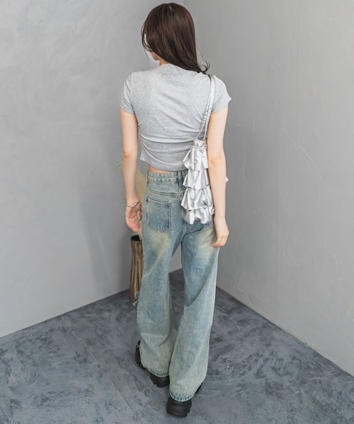 madrepadre（マドレパドレ）の「リボンモチーフデニムパンツ（デニムパンツ・レディース・ライトブルー/ブルー・SMALL/MEDIUM/LARGE）」の16枚目の写真