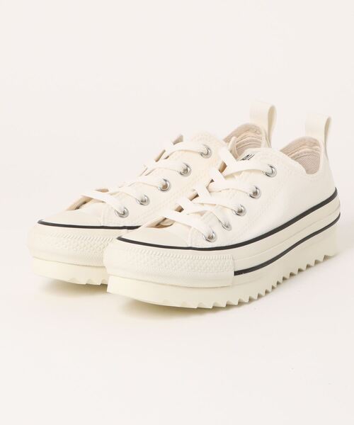 CONVERSE（コンバース）の「converse コンバース ALL STAR SHARKSOLE OX レディーススニーカー ローカット 厚底(オールスターシャークソールOX) 31311041（スニーカー・レディース・ホワイト/ブラック・22.5cm/24.5cm/25.0cm/23.0cm/23.5cm/24.0cm）」の2枚目の写真