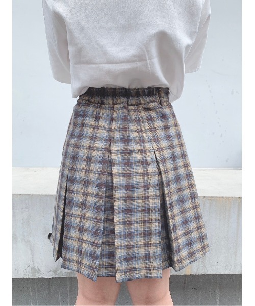 インパン裏地付きチェック柄プリーツミニスカート[tw1239] | レディースファッション通販のグレイル(GRL)【公式】 Theory☆タータンチェック インタック２プリーツ ウールコットンミニスカート