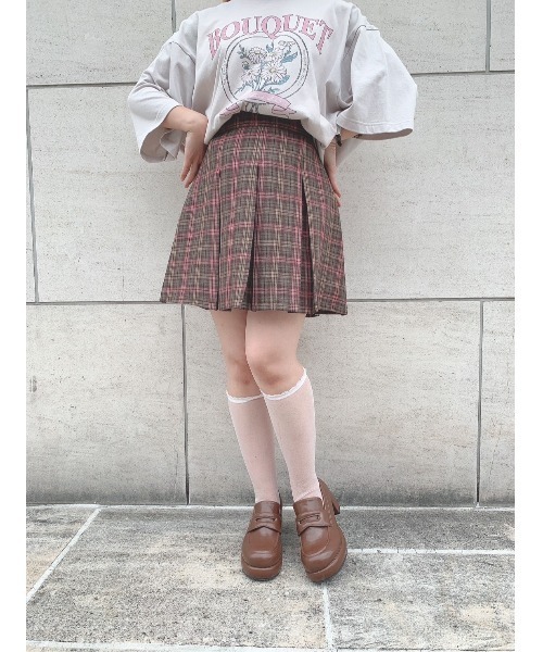 F i.n.t（フィント）の「【2サイズ展開】チェックプリーツミニスカート/fint（スカート・レディース・カーキ/ネイビー×ホワイト/ベージュ・1/2）」の15枚目の写真