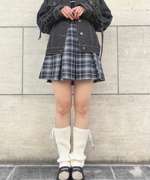 F i.n.t（フィント）の「【2サイズ展開】チェックプリーツミニスカート/fint（スカート・レディース・カーキ/ネイビー×ホワイト/ベージュ・1/2）」の12枚目の写真