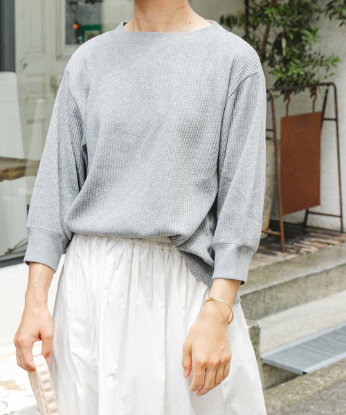 美品★FENDI★シャーリング★ワッフル★トップス★プルオーバー SALE／50%OFF】CELFORD 袖シャーリングスクエアニットプル
