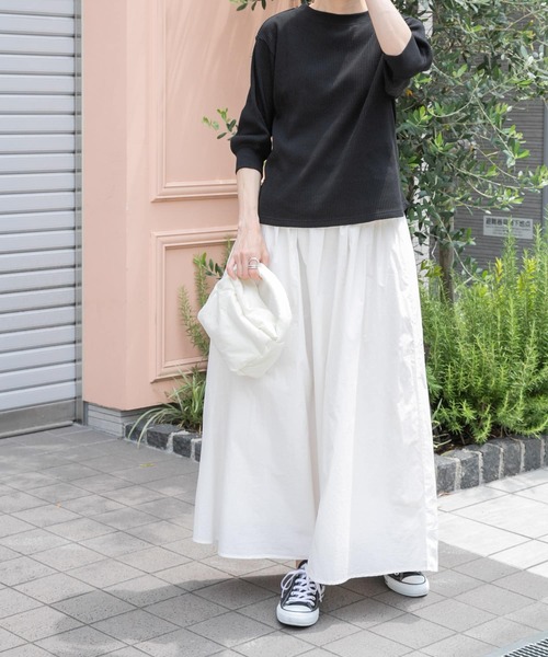 FORK&SPOON(フォークアンドスプーン)の「FORK&SPOON 変形ワッフルギャザースリーブプルオーバー(Tシャツ/カットソー・レディース・ブラック系その他/ブラック/グレー・1)」の21枚目の写真