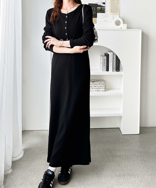 セール】全骨格対応！前後2WAY細見えリブワンピース（ワンピース