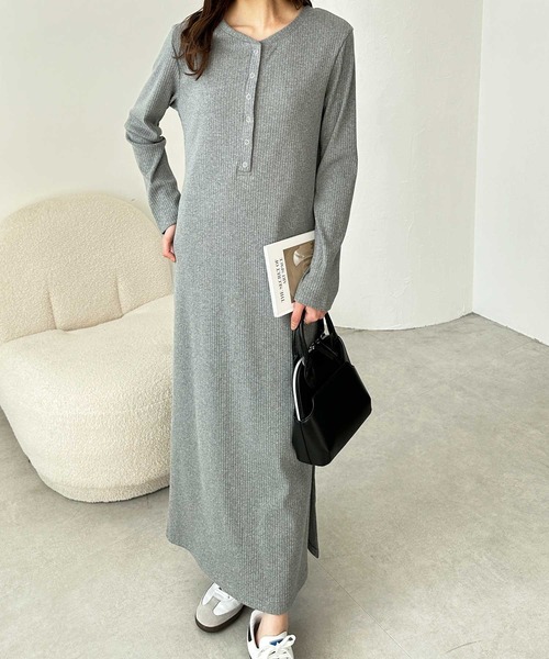 セール】全骨格対応！前後2WAY細見えリブワンピース（ワンピース