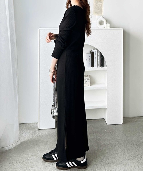 セール】全骨格対応！前後2WAY細見えリブワンピース（ワンピース