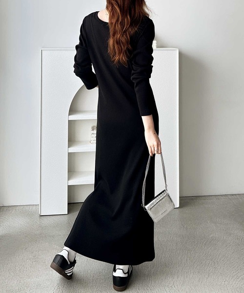 セール】全骨格対応！前後2WAY細見えリブワンピース（ワンピース