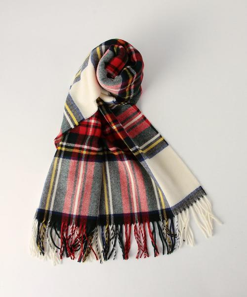UNITED ARROWS（ユナイテッドアローズ）の「＜BRONTE（ブロンテ）＞チェックストール 65×200㎝◆（ストール/ショール・レディース・ホワイト/ベージュ/レッド/ケリー/ネイビー・フリー）」の2枚目の写真