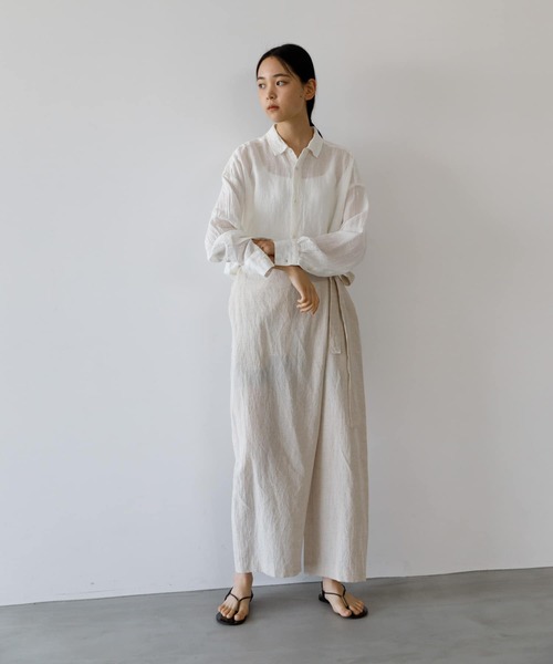 かぐれ（カグレ）の「コットンヘンプガーゼシャツ（シャツ/ブラウス・レディース・ナチュラル/オフホワイト/カーキ・FREE）」の22枚目の写真