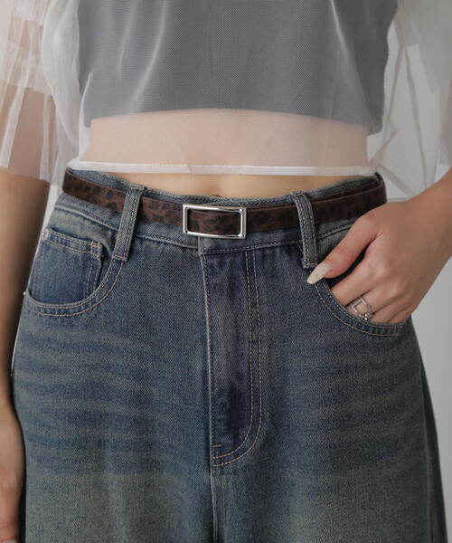 FREE'S MART（フリーズマート）の「ナローフリーベルト（ベルト・レディース・ブラック/ブラウン系その他/シルバー・ﾌﾘ-）」の3枚目の写真