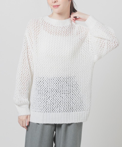 Honeys（ハニーズ）の「メッシュ編トップス（ニット/セーター