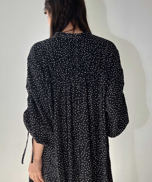 AS KNOW AS plus（アズノゥアズプラス）の「◇ドロスト結んで7分袖ワンピ―ス（ワンピース・レディース・ブラック系/ネイビー/チャコールグレー・FREE）」の11枚目の写真