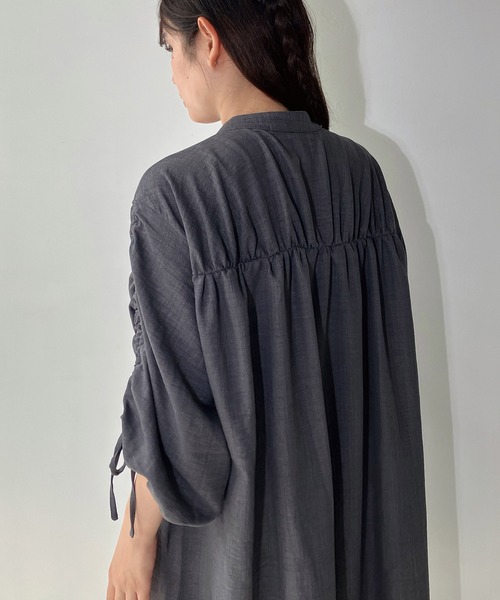 AS KNOW AS plus（アズノゥアズプラス）の「◇ドロスト結んで7分袖ワンピ―ス（ワンピース・レディース・ブラック系/ネイビー/チャコールグレー・FREE）」の18枚目の写真
