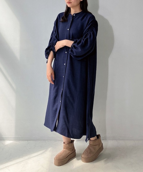 AS KNOW AS plus（アズノゥアズプラス）の「◇ドロスト結んで7分袖ワンピ―ス（ワンピース・レディース・ブラック系/ネイビー/チャコールグレー・FREE）」の20枚目の写真