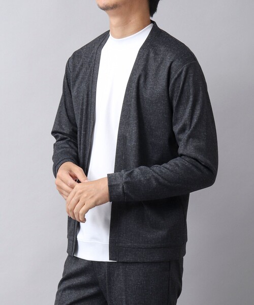 NOLLEY’S（ノーリーズ）の「【ACTIVE SECT】《限定展開 / イージーケア》ハイストレッチ ボタンレスカーディガン（カーディガン/ボレロ・メンズ・ダークネイビー/ライトグレー・M/L）」の3枚目の写真