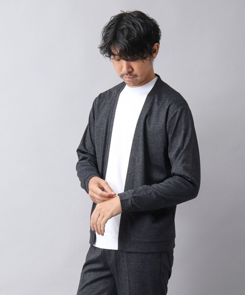 NOLLEY’S（ノーリーズ）の「【ACTIVE SECT】《限定展開 / イージーケア》ハイストレッチ ボタンレスカーディガン（カーディガン/ボレロ・メンズ・ダークネイビー/ライトグレー・M/L）」の4枚目の写真