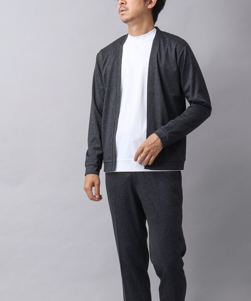 NOLLEY’S（ノーリーズ）の「【ACTIVE SECT】《限定展開 / イージーケア》ハイストレッチ ボタンレスカーディガン（カーディガン/ボレロ・メンズ・ダークネイビー/ライトグレー・M/L）」の8枚目の写真
