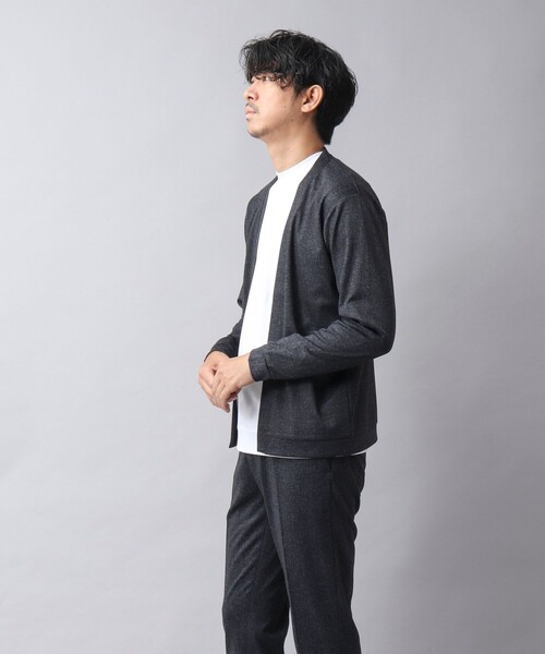 NOLLEY’S（ノーリーズ）の「【ACTIVE SECT】《限定展開 / イージーケア》ハイストレッチ ボタンレスカーディガン（カーディガン/ボレロ・メンズ・ダークネイビー/ライトグレー・M/L）」の11枚目の写真