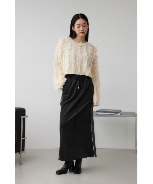 AZUL by moussy（アズールバイマウジー）の「フリンジニットカーディガン（カーディガン/ボレロ・レディース・グレー/ブラック/アイボリー・FREE）」の7枚目の写真