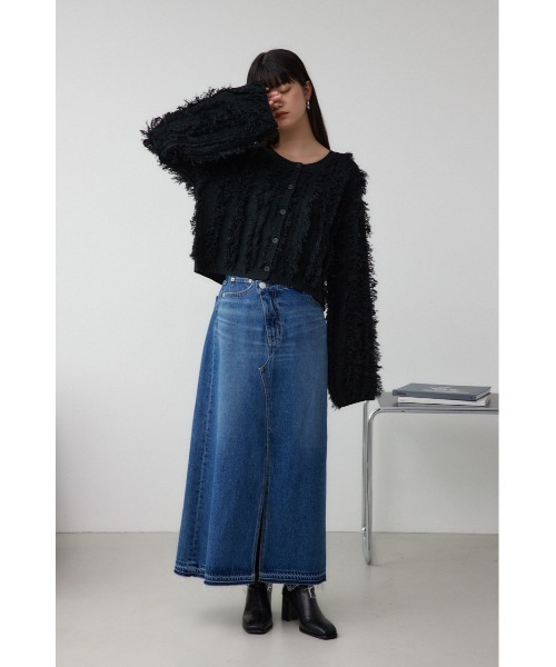 AZUL by moussy（アズールバイマウジー）の「フリンジニットカーディガン（カーディガン/ボレロ・レディース・グレー/ブラック/アイボリー・FREE）」の18枚目の写真