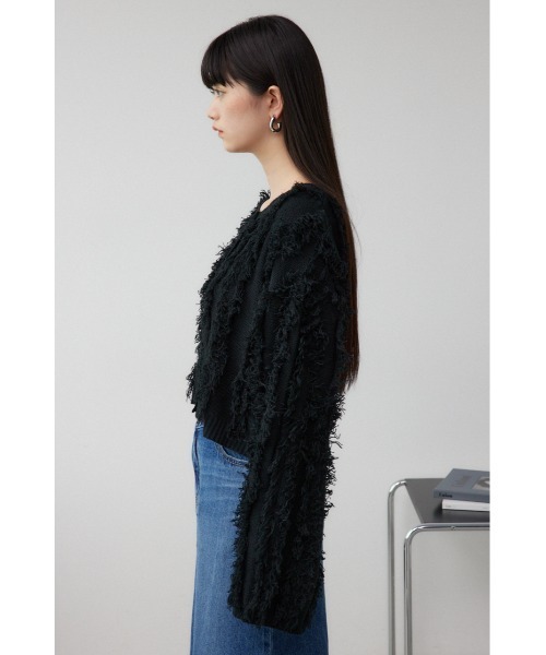 AZUL by moussy（アズールバイマウジー）の「フリンジニットカーディガン（カーディガン/ボレロ・レディース・グレー/ブラック/アイボリー・FREE）」の20枚目の写真