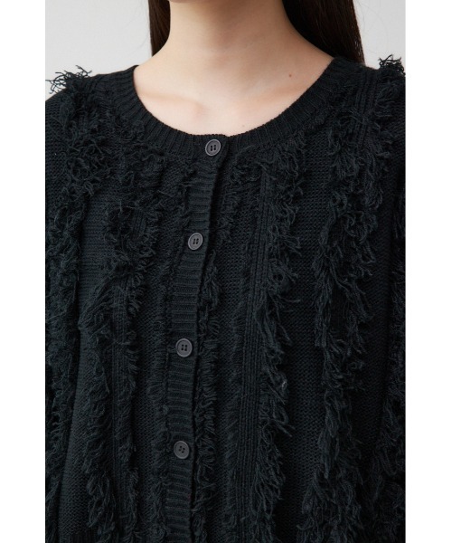 AZUL by moussy（アズールバイマウジー）の「フリンジニットカーディガン（カーディガン/ボレロ・レディース・グレー/ブラック/アイボリー・FREE）」の22枚目の写真