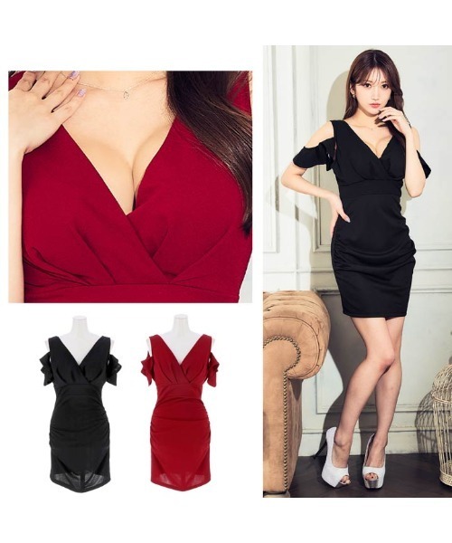 ZOZO限定】セクシーデコルテ魅せ！オープンショルダー Vネック