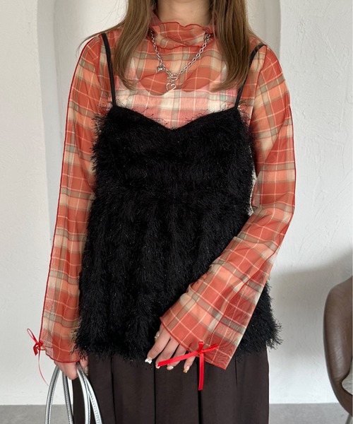 kutir（クティール）の「袖リボンアソートシアーメロートップス（Tシャツ/カットソー・レディース・アイボリー/ブルー系その他/オレンジ系その他・FREE）」の3枚目の写真