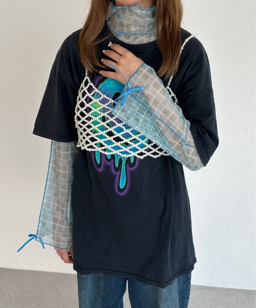 kutir（クティール）の「袖リボンアソートシアーメロートップス（Tシャツ/カットソー・レディース・アイボリー/ブルー系その他/オレンジ系その他・FREE）」の11枚目の写真