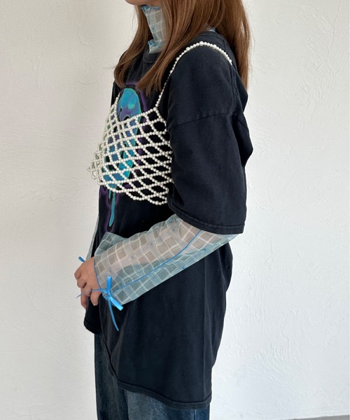 kutir（クティール）の「袖リボンアソートシアーメロートップス（Tシャツ/カットソー・レディース・アイボリー/ブルー系その他/オレンジ系その他・FREE）」の12枚目の写真