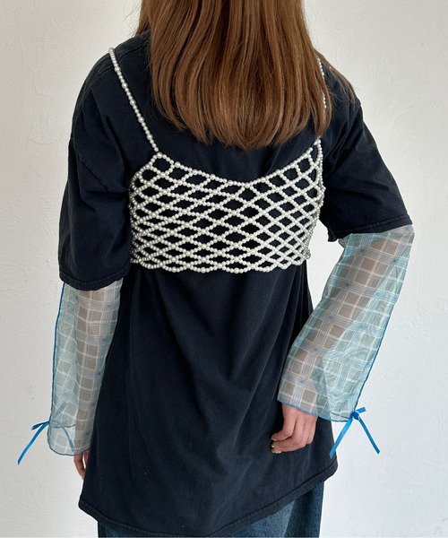 kutir（クティール）の「袖リボンアソートシアーメロートップス（Tシャツ/カットソー・レディース・アイボリー/ブルー系その他/オレンジ系その他・FREE）」の13枚目の写真