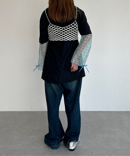 kutir（クティール）の「袖リボンアソートシアーメロートップス（Tシャツ/カットソー・レディース・アイボリー/ブルー系その他/オレンジ系その他・FREE）」の16枚目の写真