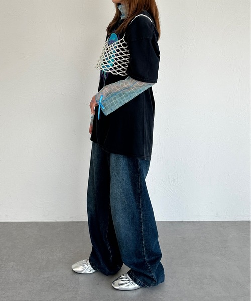 kutir（クティール）の「袖リボンアソートシアーメロートップス（Tシャツ/カットソー・レディース・アイボリー/ブルー系その他/オレンジ系その他・FREE）」の15枚目の写真