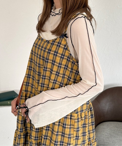 kutir（クティール）の「袖リボンアソートシアーメロートップス（Tシャツ/カットソー・レディース・アイボリー/ブルー系その他/オレンジ系その他・FREE）」の4枚目の写真