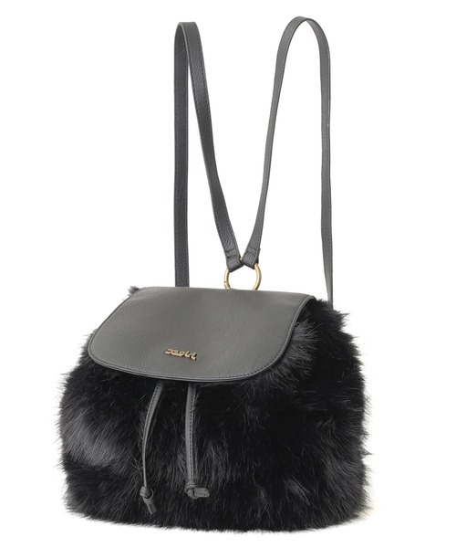 X-girl（エックスガール）の「FAUX FUR BAG（バックパック/リュック・レディース・ブラック/グレー・ONE SIZE）」の8枚目の写真