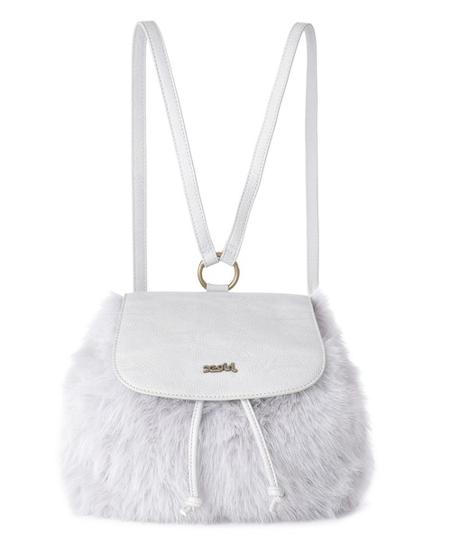 X-girl（エックスガール）の「FAUX FUR BAG（バックパック/リュック・レディース・ブラック/グレー・ONE SIZE）」の10枚目の写真