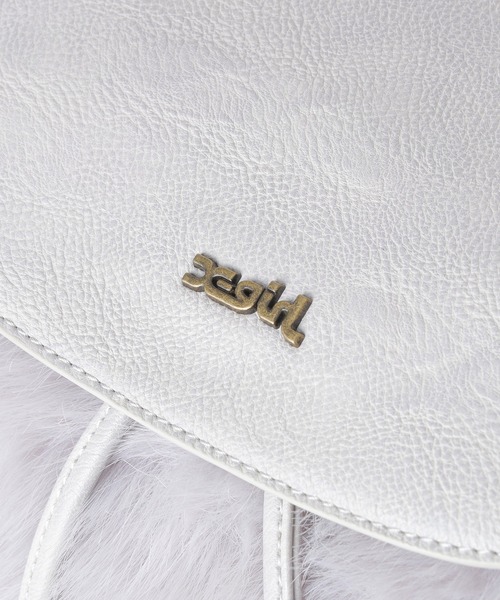 X-girl（エックスガール）の「FAUX FUR BAG（バックパック/リュック・レディース・ブラック/グレー・ONE SIZE）」の13枚目の写真