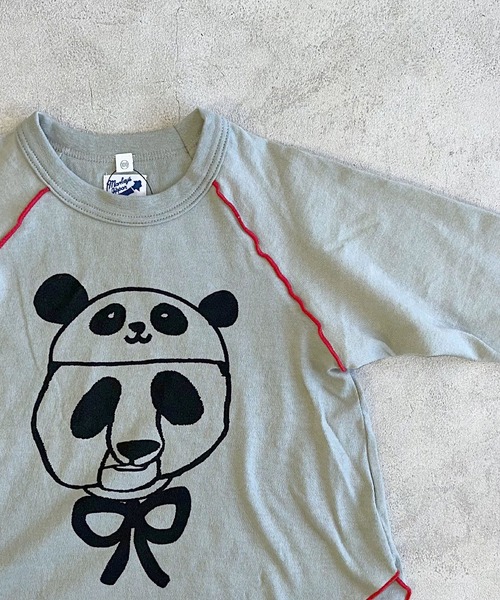 JIPPON(ジポン)の「パンダメローカットソー/日本製(Tシャツ/カットソー・キッズ・イエロー/グレー/ライトグリーン・80/90/100/110/120)」の5枚目の写真