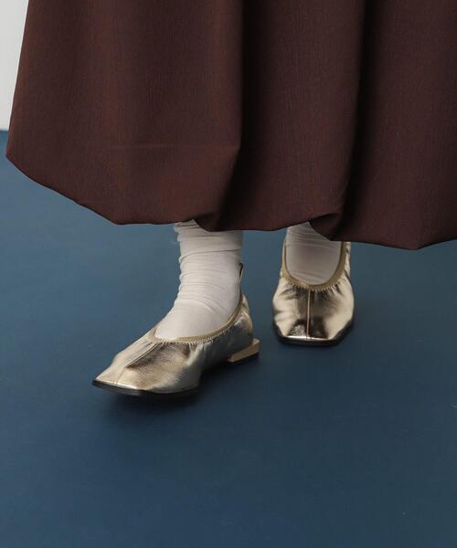 SENSE OF PLACE by URBAN RESEARCH(センスオブプレイスバイアーバンリサーチ)の「スクエアトゥフラットシューズ(バレエシューズ・レディース・ブラック/ボルドー/ゴールド・SMALL/MEDIUM/LARGE)」の4枚目の写真