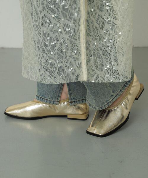 SENSE OF PLACE by URBAN RESEARCH(センスオブプレイスバイアーバンリサーチ)の「スクエアトゥフラットシューズ(バレエシューズ・レディース・ブラック/ボルドー/ゴールド・SMALL/MEDIUM/LARGE)」の10枚目の写真