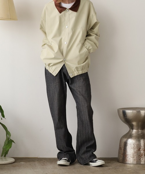 セール】バイカラー ナイロンブルゾン コーチジャケット（ブルゾン