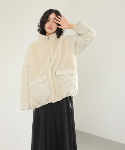 LEPSIM(レプシィム)の「スタンドボアキルトジャケット 132454(ブルゾン・レディース・ベージュ/アイボリー/ブラック・FREE)」の19枚目の写真